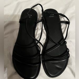 A New Day Black Strappy Sandals Size 9.5